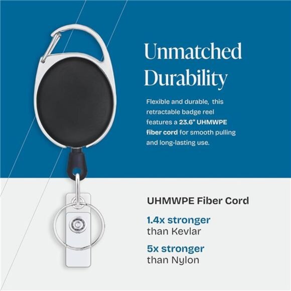 ID Badge Holder Retractable Keychain Clip Vertical Card Holder Heavy Duty 2 Pack - Picture 4 of 8